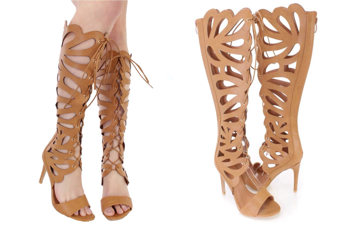 Lace Up Gladiator High Heels