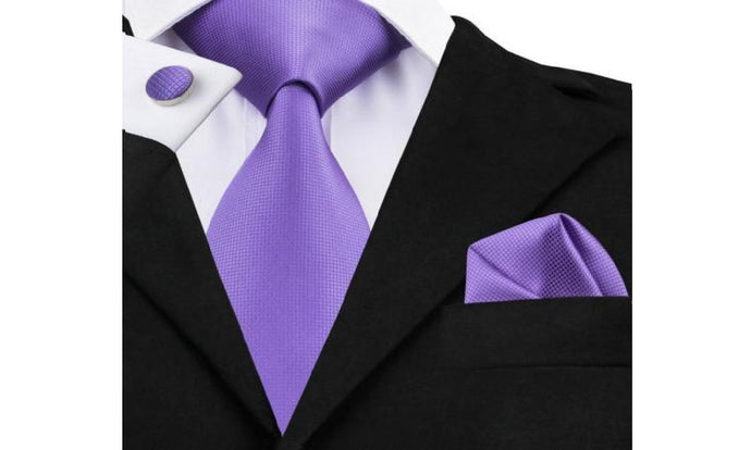 Designer Silk Tie Set (Purple)