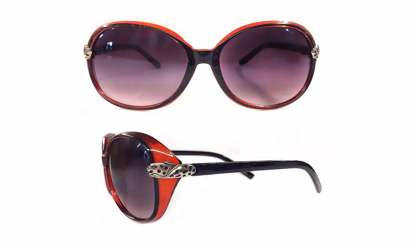 Oversized Leopard & Rhinestone Sunglasses