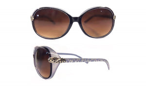 Oversized Leopard & Rhinestone Sunglasses