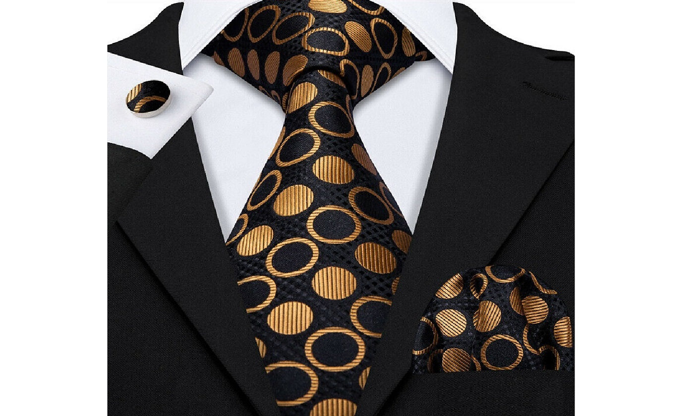 Designer Silk Tie Set (Orange)