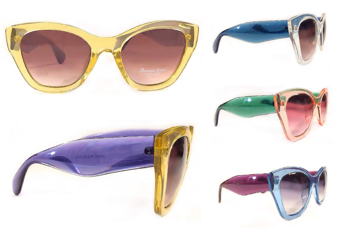 Oversized Cateye & Rhinestone Fashion Sunglasses