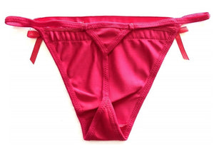 Strappy Red Silk Thongs with Gold Sequin