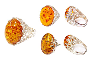 Natural Baltic Amber Ring (One Size)