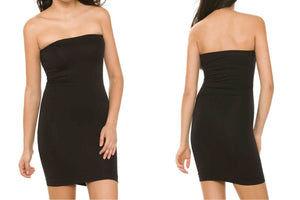 Strapless & Seamless Tube Top Dress with Ribbed Waist