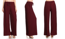 Tie-Front Chiffon & Relaxed Wide Leg Palazzo Pants
