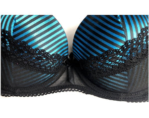 Sheer Lace & Stripes Push Up Bras
