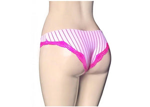 Silky Panties with Stripes and Lace