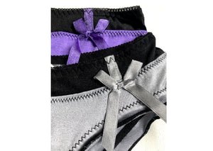 Metallic Stretchy Lace & Bow Panties