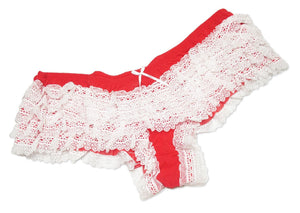 Ruffle Tiered & Sheer Lace Cheeky Panties