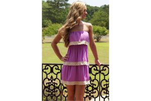Layered Dress with Crochet Trim (Lavender Purple)