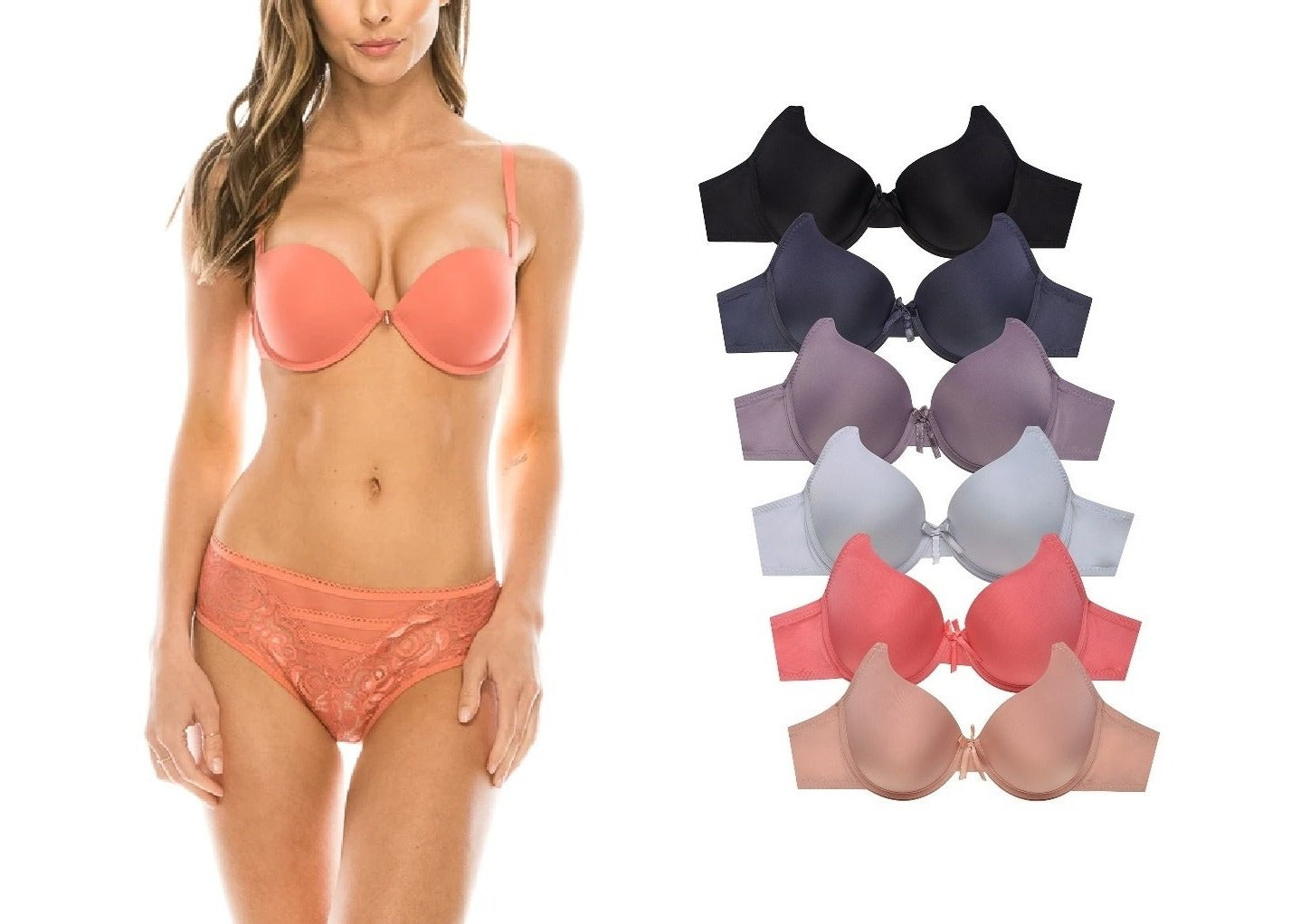 Extreme Double Push Up Silky Bras (Colored)
