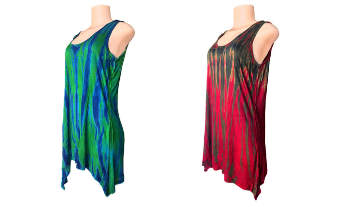 Tie Dye & Sleeveless Relaxed Fit Tank Top