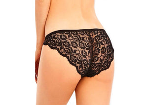 Sheer Lace French Panties with Scallop Hem