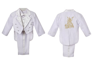 Virgin Mary Baptism Tux Suits for Boys and Toddlers (Gold)