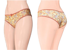 Sequin & Floral Stretchy Bikini Panties