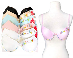 Colorfully Contoured "Sexy Text" Bras