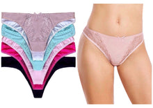 Feminine Stretchy Thongs with Sheer Lace Sides