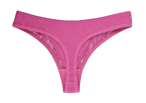 Feminine Stretchy Thongs with Sheer Lace Sides