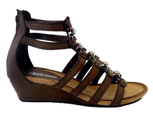 Strappy & Rhinestone Wedge Sandals