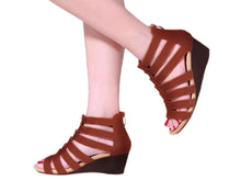 Strappy & Rhinestone Wedge Sandals