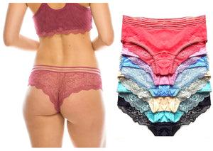 Silky Panties with Lace & Wide Waistband