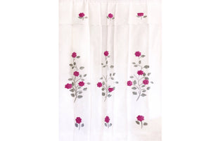 Sheer Curtains with Floral Embroideries (2 Pack)