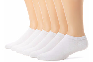 No Show Ankle Socks - White (12-Pairs)
