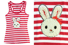 Striped Tank Tops & Shirts with Pearl Rhinestones