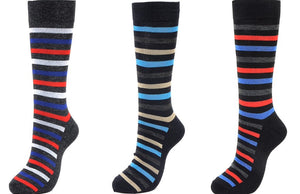 Men's Striped Color Dress Socks (12-Pairs)