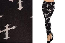 Cross Designed Leggings (Black & White)