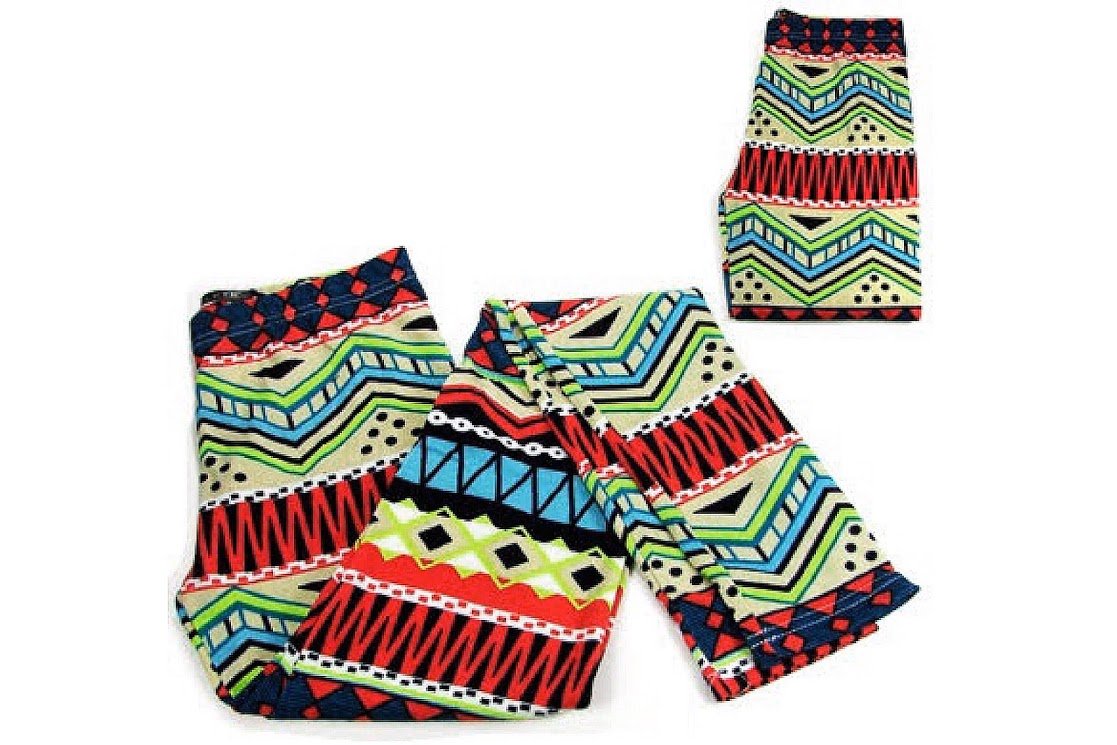 Chevron Aztec Full Length Comfort Knit Leggings