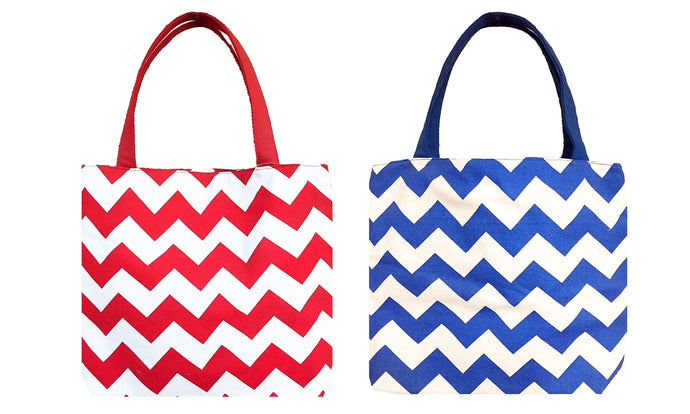 Chevron Fabric Swing Tote (Red)