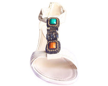 Bright Gemstone Wedge Sandals