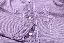 Chunky Cable Knit Sweater Cardigan (Lavender)