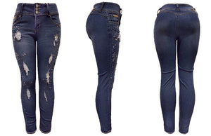 Mid-Rise Skinny Denim Push-Up Jeans