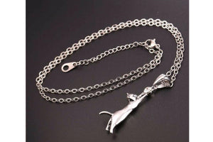 Cat Rhinestone Charm Pendant Necklace