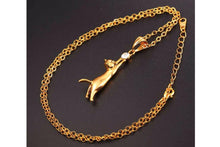 Cat Rhinestone Charm Pendant Necklace