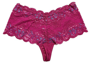 Contrast Colored High Waist Lace Thongs