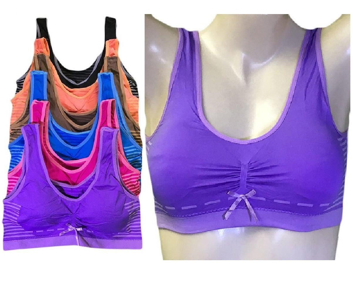 Pull-Over Sports Bras with Removable Padding