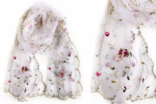 Allover Sheer Rose Lace Oversized Scarf