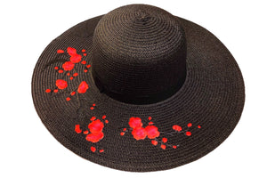 Red Blossoms Floppy Floppy Hat