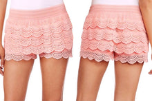 Women's Tiered Layer Crochet Lace Shorts