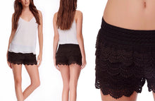 Women's Tiered Layer Crochet Lace Shorts