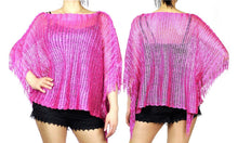 Sheer & Oversized Sequin Pullover Poncho Cover with Tassels