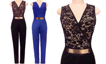 Full Length Crochet & Lace Belted Jumpsuit