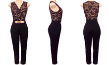 Full Length Crochet & Lace Belted Jumpsuit
