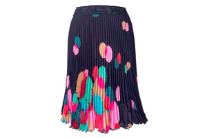 Pleated Flowy Knee Length Skirt