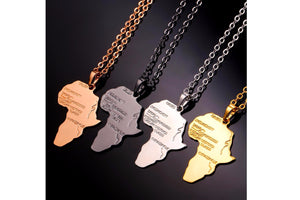 Africa Map Pendant Necklace (4 Colors)