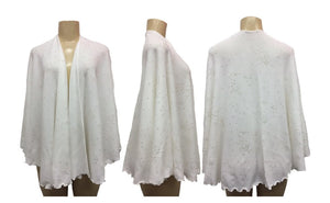 Draped Shawl Wrap Poncho Cape with Gold Flakes